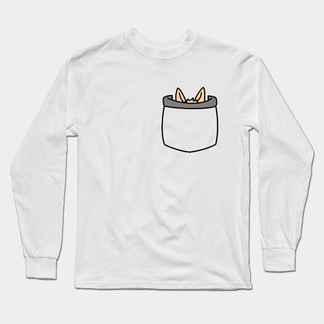 Cat in pocket HIDING Long Sleeve T-Shirt by rocksandcolors